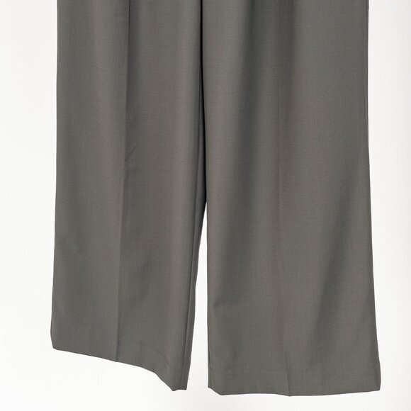 Tibi Stella Grey Pleated Tropical Wool Pants - Picture 5 of 9